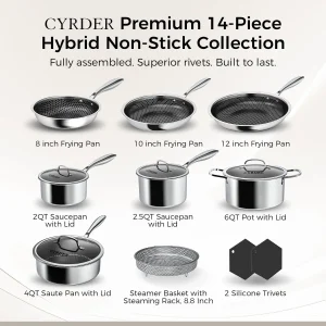 14-Piece Hybrid Cookware Set