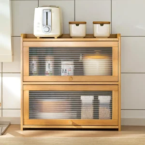 Bamboo Countertop Storage Cabinet