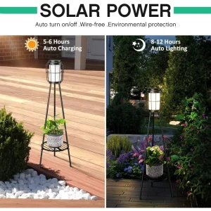 Solar Plant Stand Floor Lamps