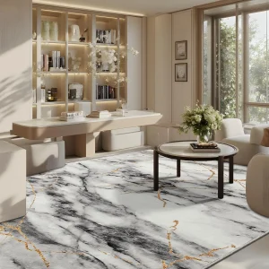 Abstract Washable Area Rug