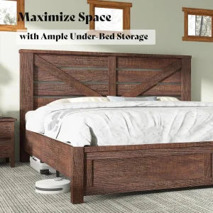 Rustic Farmhouse King Bed Frame