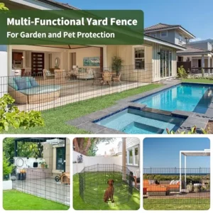 32-Inch Outdoor Metal Garden Fence
