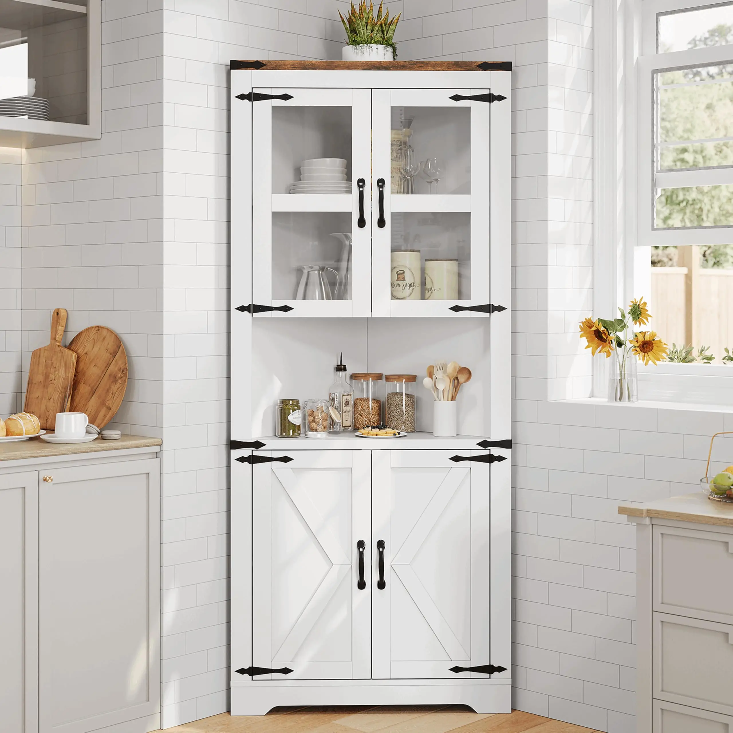Farmhouse Corner Cabinet - Image 1