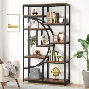 Industrial 5-Tier Bookshelf