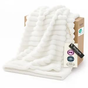 Cozy White Fleece Throw Blanket