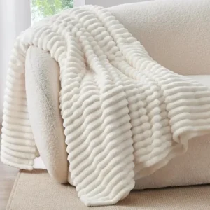300GSM Fluffy Cream Throw Blanket