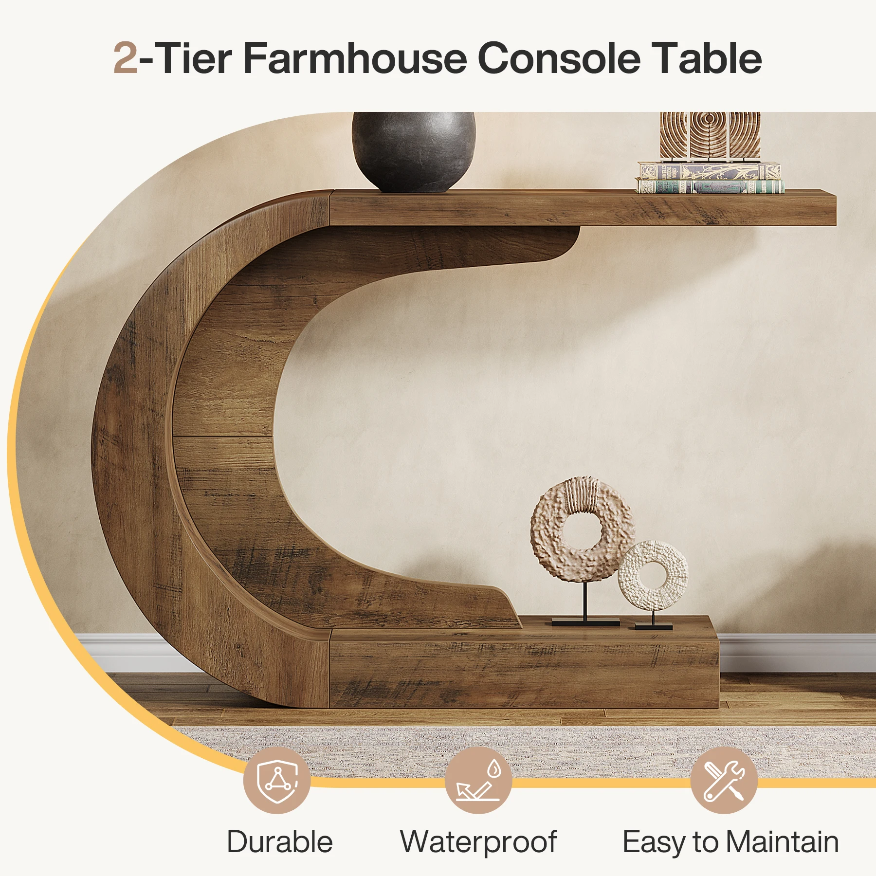 Tribesigns 43.3" Mid-Century Modern Console Table - Image 6