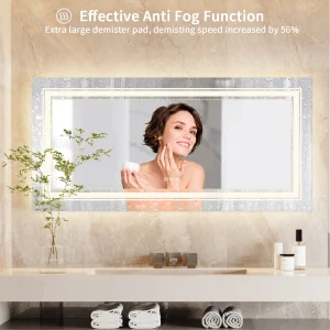 Jumbo-Large Illuminated LED Bathroom Mirror – Front & Backlit Vanity Mirror - Thumbnail Image 5