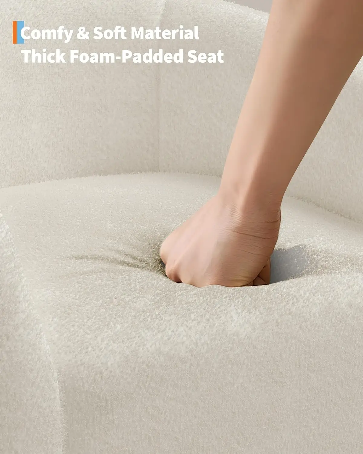 Tacleekii Bouclé Accent Barrel Chair – Cozy Comfort & Modern Style - Image 5