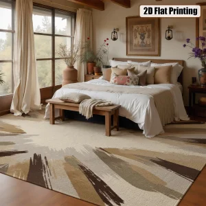 Abstract Brush Stroke Area Rug – Soft Velvet & Machine Washable - Thumbnail Image 6