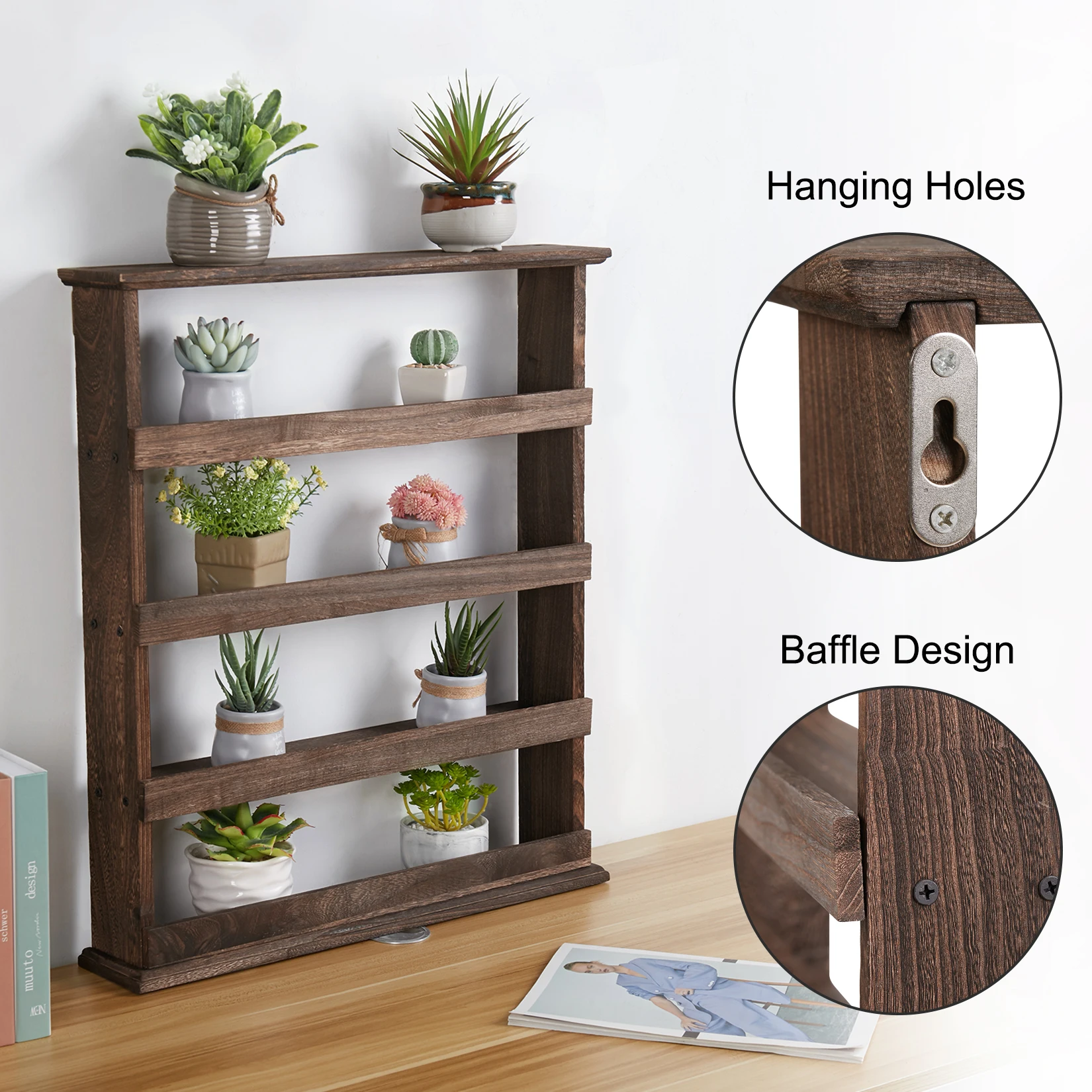 Wooden Spice Rack – Wall-Mounted & Countertop Seasoning Organizer - Image 5