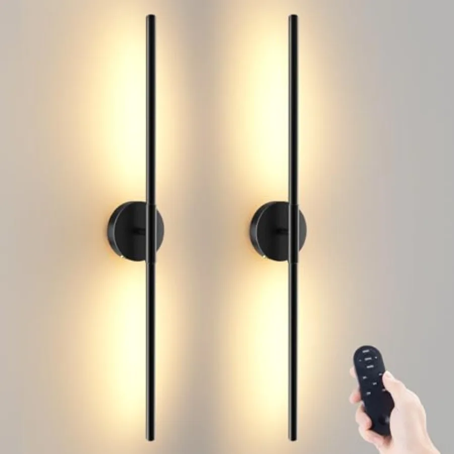 Battery-Operated Wall Sconces – Set of 2 Wireless Rechargeable Wall Lights - Image 2