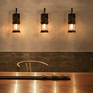 Rustic Farmhouse Lantern Wall Sconce – Antique Oil-Rubbed Finish - Thumbnail Image 4