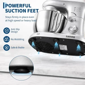 Tacleekii 5.3 QT Stand Mixer – 500W Tilt-Head Electric Kitchen Mixer, Silver - Thumbnail Image 5