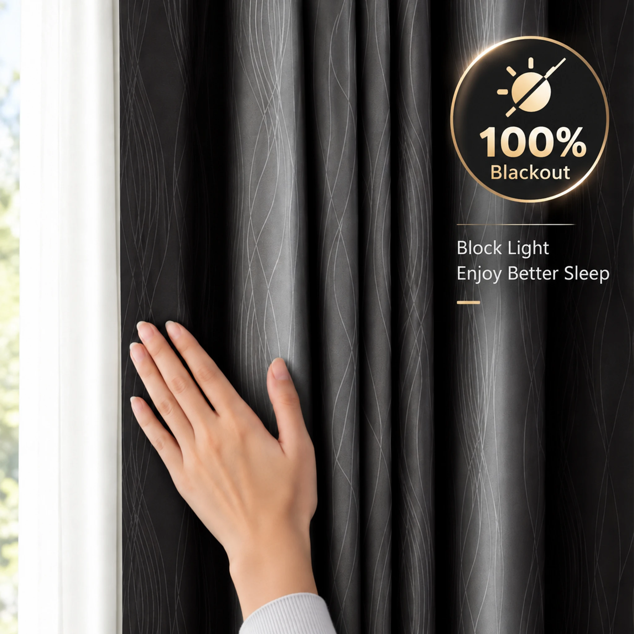 2-Panel Total Blackout Gradient Curtains – Thermal Insulated Window Drapes with UV Protection - Image 2