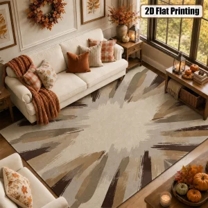 Abstract Brush Stroke Area Rug – Soft Velvet & Machine Washable - Thumbnail Image 4