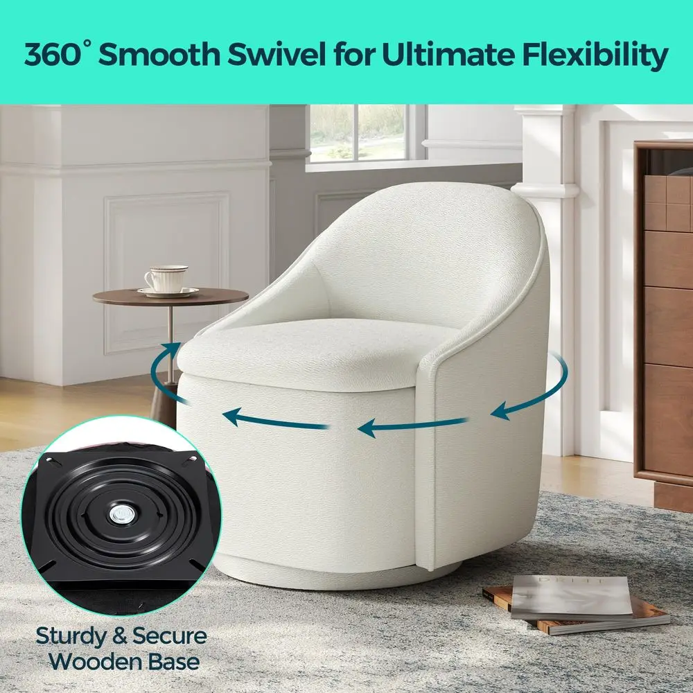 360° Swivel Accent Chair with Storage – Cozy Comfort & Modern Elegance - Image 4