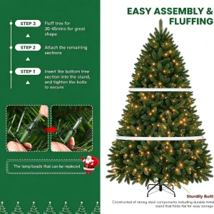 Garvee Pre-Lit Artificial Christmas Tree – 6FT & 7.5FT - Thumbnail Image 7