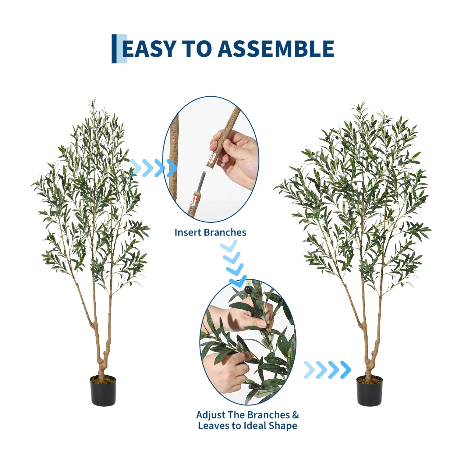 6FT Artificial Olive Tree with Woven Basket – Realistic Faux Floor Plant - Image 2