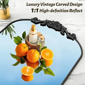 Antok 71" x 28" Full-Length Floor Mirror – Elegant Carved Frame - Thumbnail Image 3