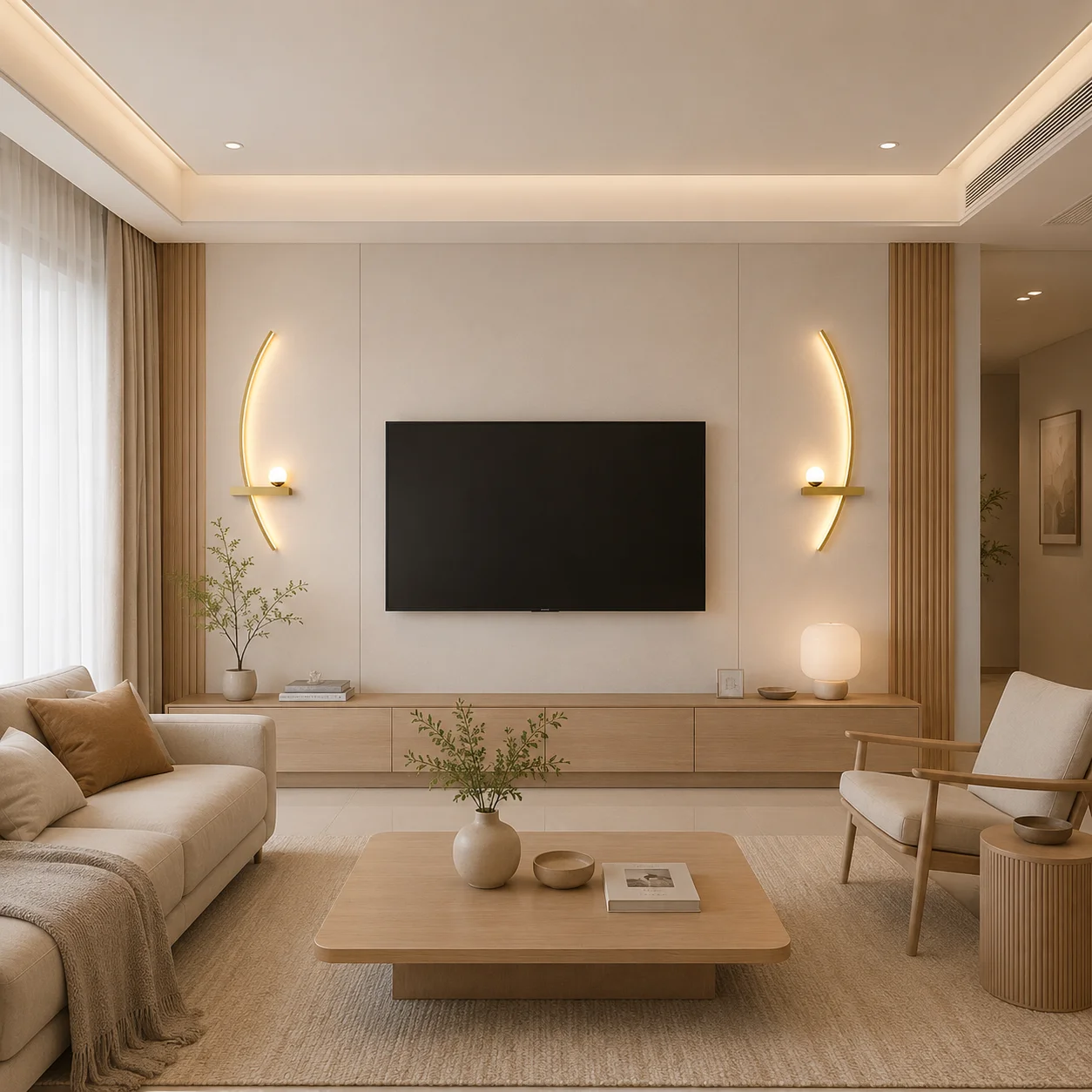 Modern Curved Crescent LED Wall Lamp – 3-Color Minimalist Decorative Lighting - Image 2