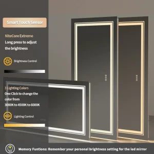 Jumbo-Large Illuminated LED Bathroom Mirror – Front & Backlit Vanity Mirror - Thumbnail Image 4