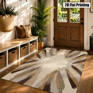 Abstract Brush Stroke Area Rug – Soft Velvet & Machine Washable - Thumbnail Image 3