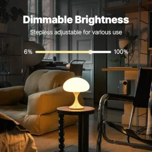 Retro Mushroom LED Rechargeable Table Lamp – Cordless & Dimmable - Thumbnail Image 3