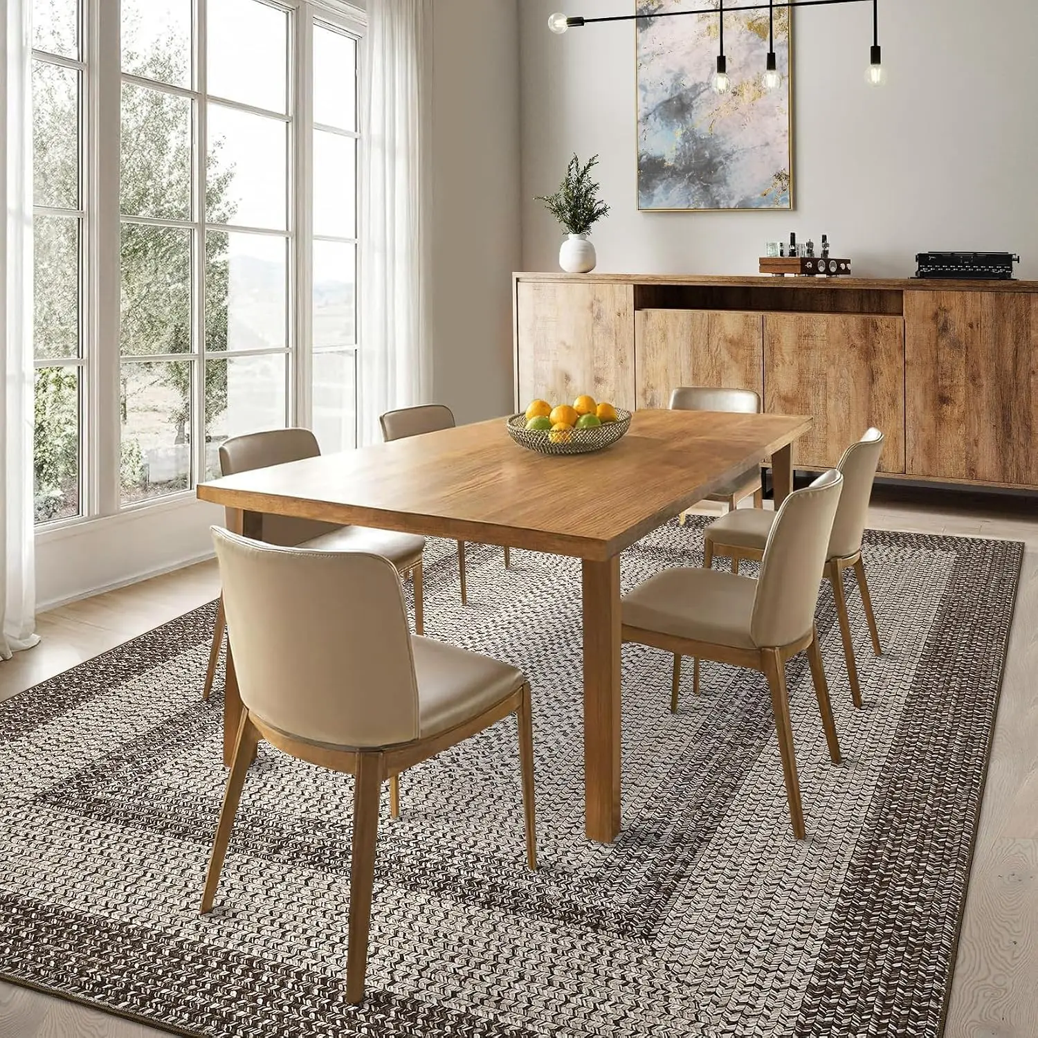 8x10 FT Boho Braided Area Rug – Moroccan-Inspired Luxury Home Décor - Image 2