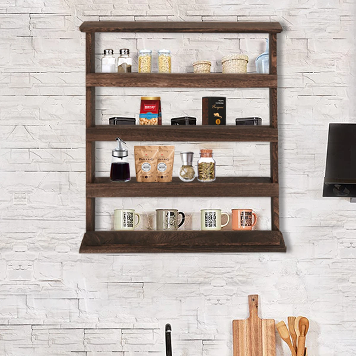 Wooden Spice Rack – Wall-Mounted & Countertop Seasoning Organizer - Image 3