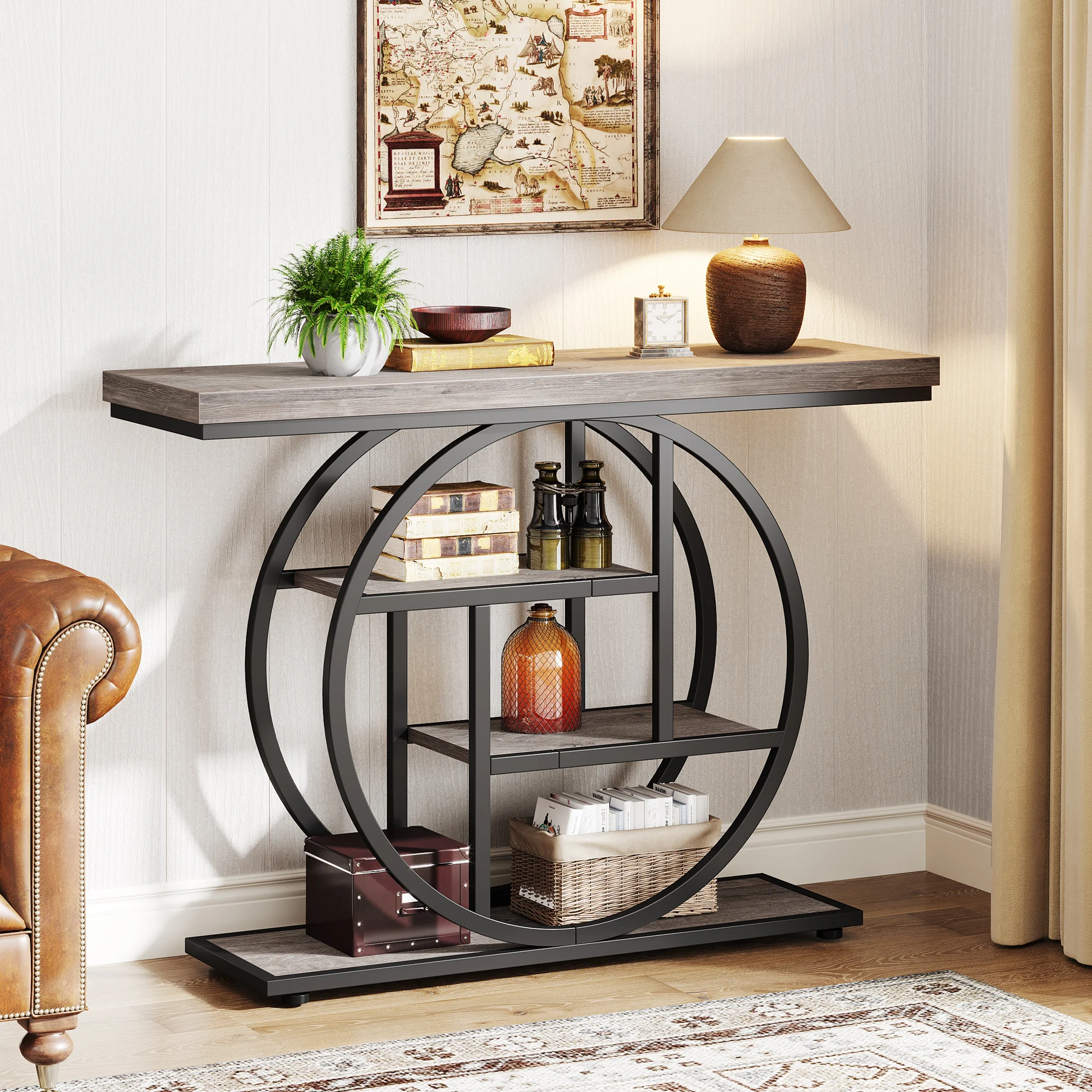 41.3-Inch 4-Tier Industrial Console Table - Image 10