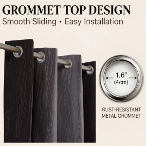 2-Panel Total Blackout Gradient Curtains – Thermal Insulated Window Drapes with UV Protection - Thumbnail Image 4