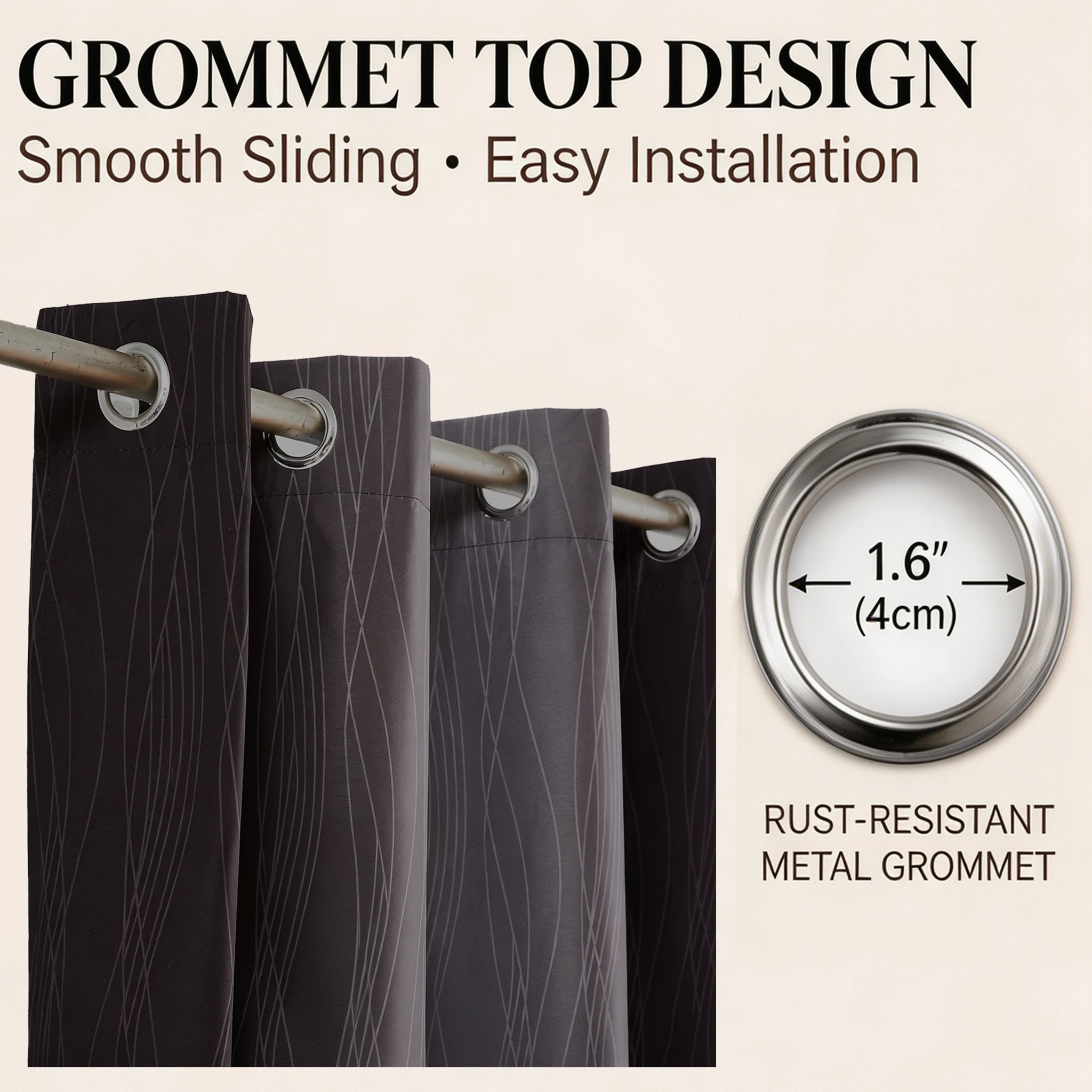 2-Panel Total Blackout Gradient Curtains – Thermal Insulated Window Drapes with UV Protection - Image 4