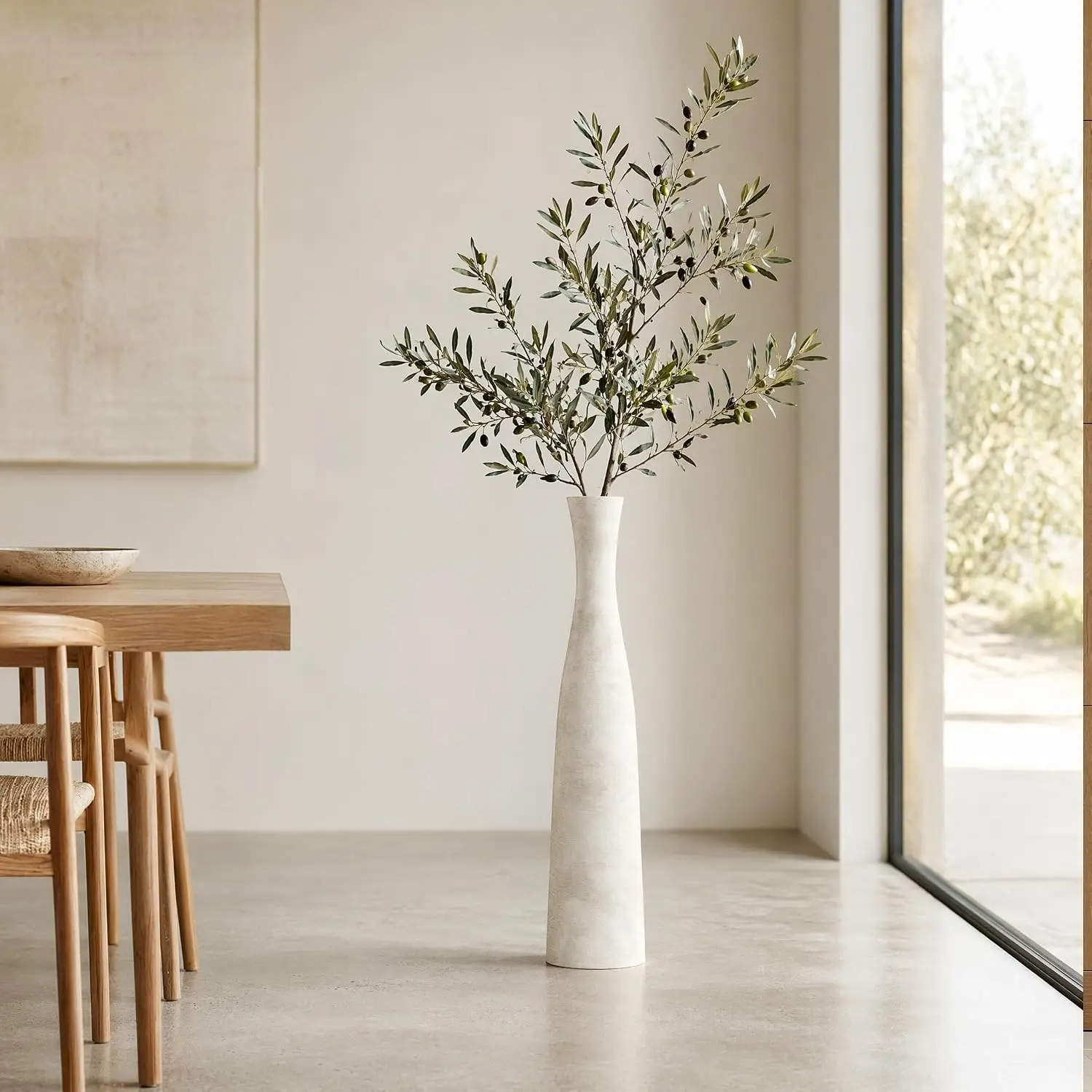 29-Inch Tall Terracotta Floor Vase – Large Ceramic Decorative Home Accent - Image 2