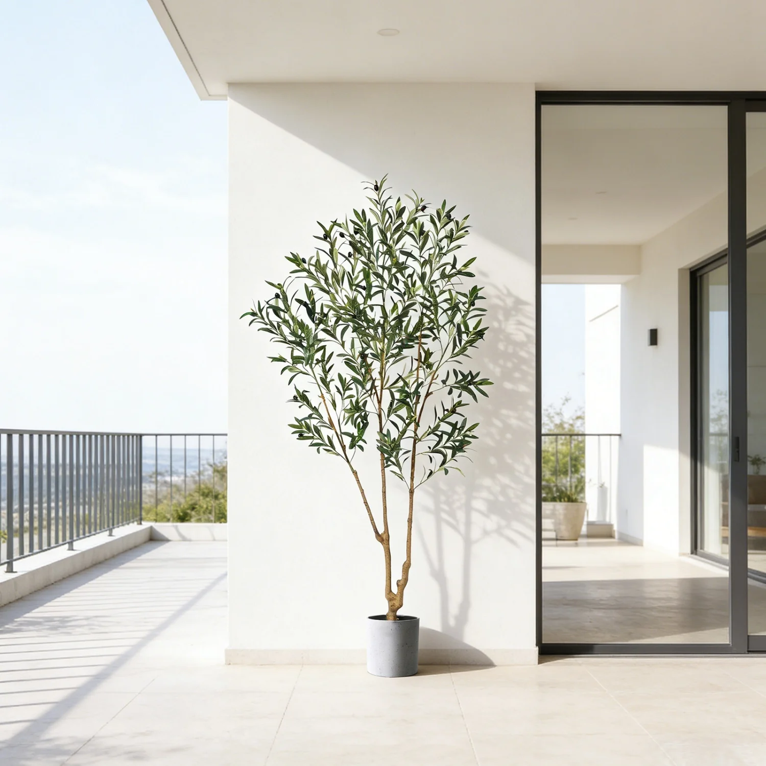 6FT Artificial Olive Tree with Woven Basket – Realistic Faux Floor Plant - Image 7
