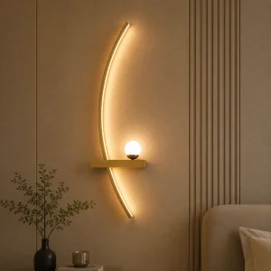 Modern Curved Crescent LED Wall Lamp – 3-Color Minimalist Decorative Lighting