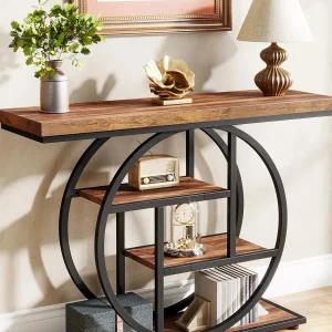 41.3-Inch 4-Tier Industrial Console Table - Thumbnail Image 11