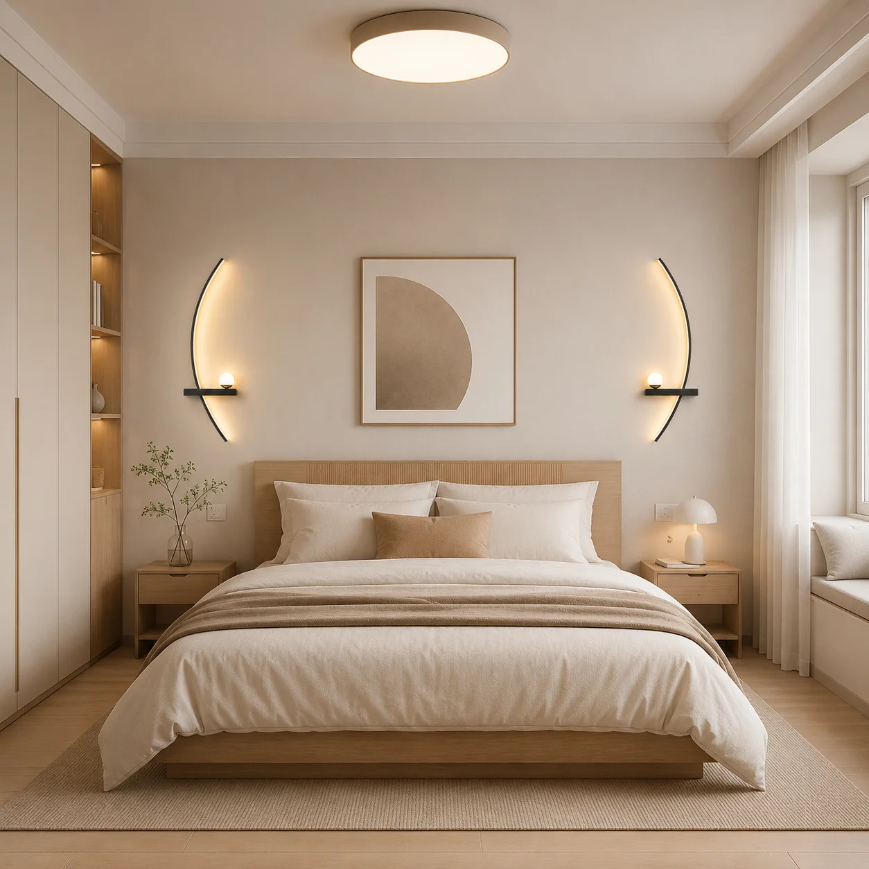 Modern Curved Crescent LED Wall Lamp – 3-Color Minimalist Decorative Lighting - Image 4