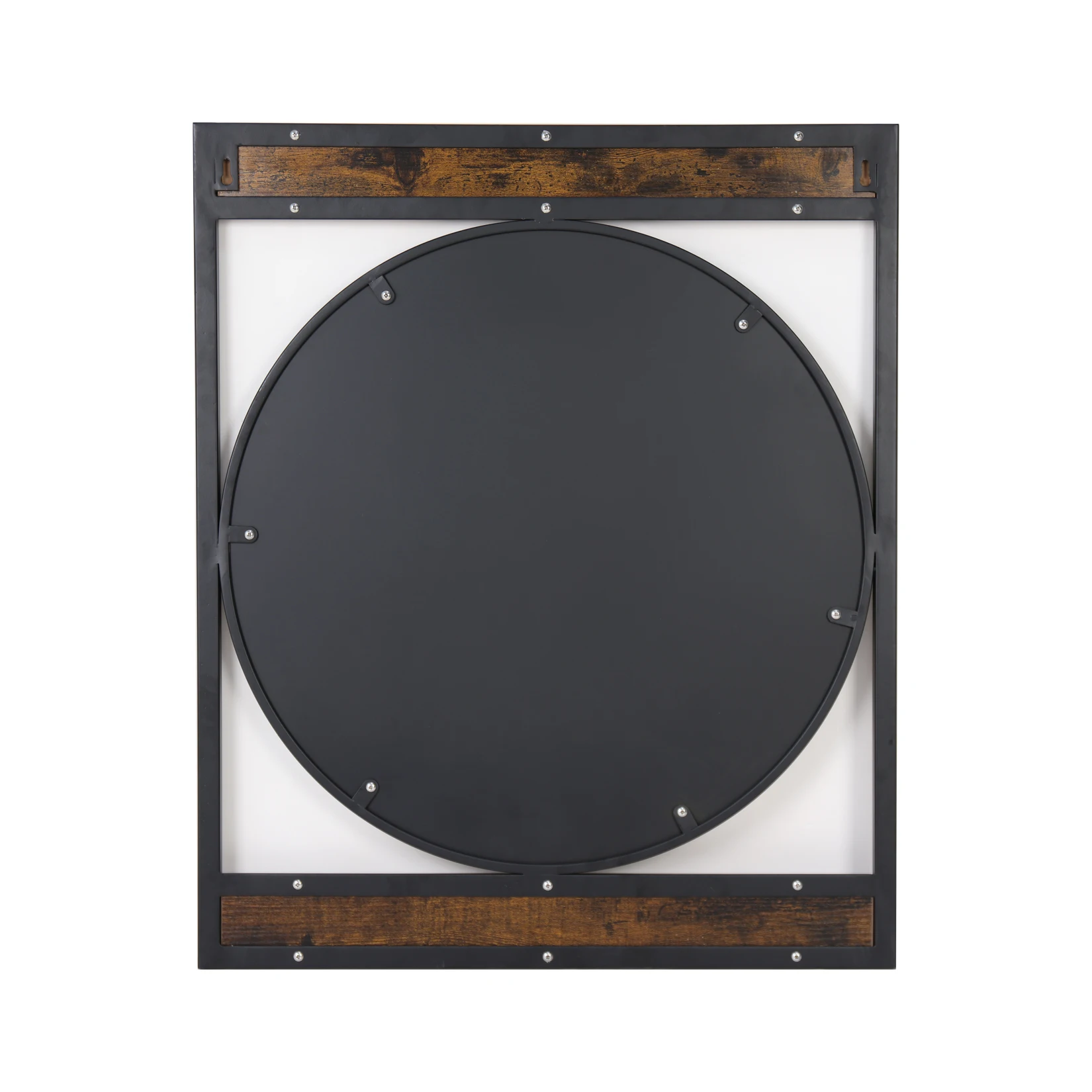 Industrial Metal & Wood Frame Wall Mirror – 63 × 76 CM Decorative Accent Mirror - Image 6