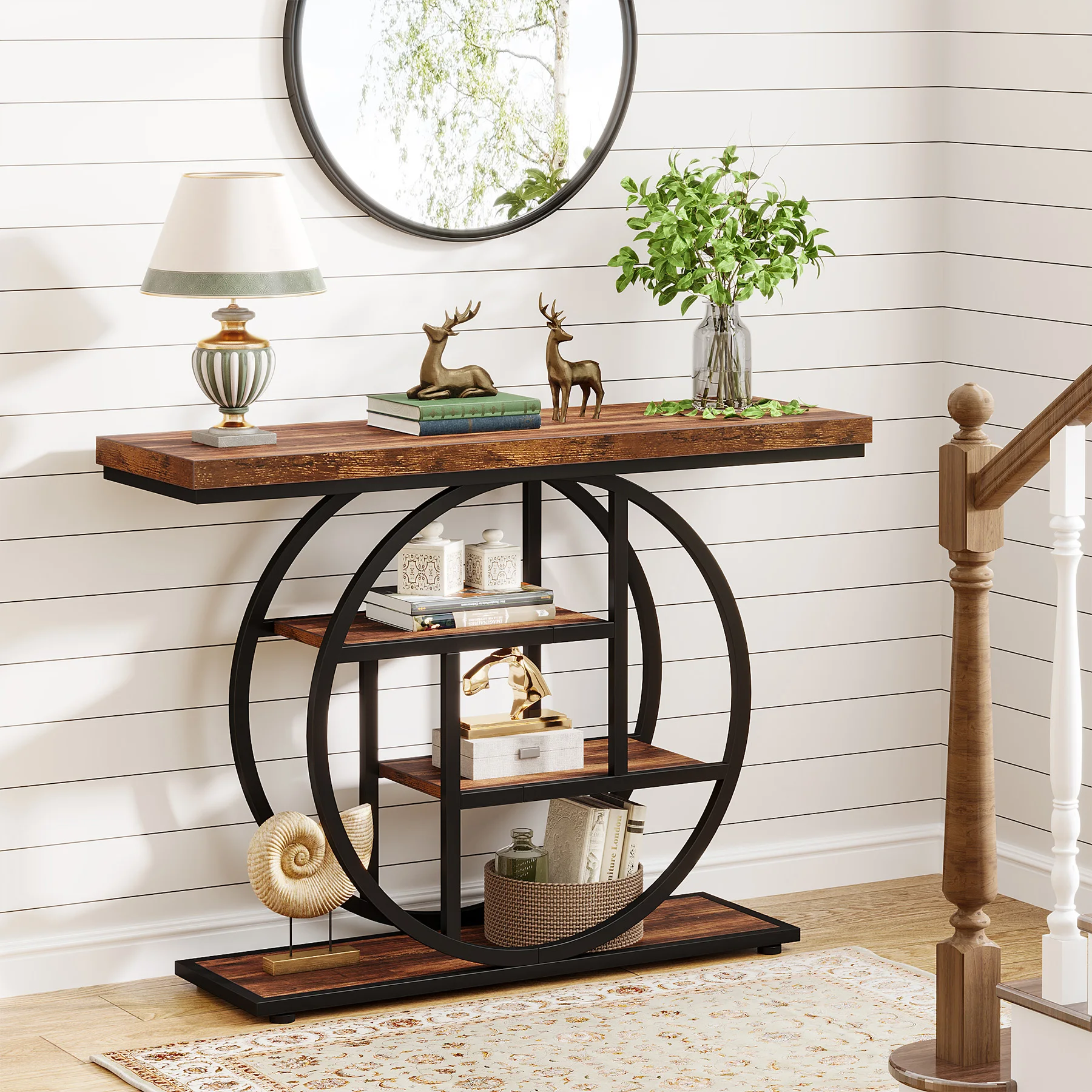 41.3-Inch 4-Tier Industrial Console Table - Image 3