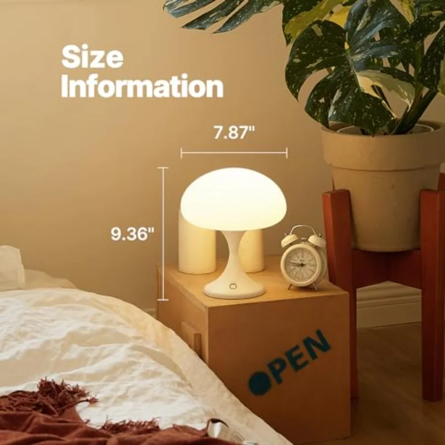 Retro Mushroom LED Rechargeable Table Lamp – Cordless & Dimmable - Image 4