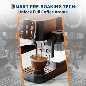 20-Bar Espresso Machine – Compact Stainless Steel Coffee Maker with Milk Frother - Thumbnail Image 4