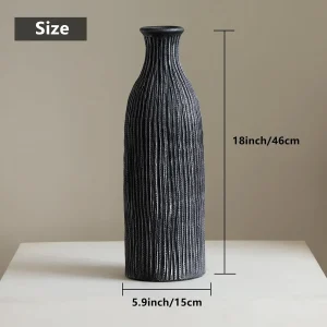 Large 18-Inch Ceramic Floor Vase – Rustic Farmhouse Decorative Home Accent - Thumbnail Image 4