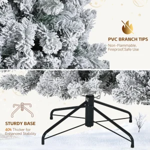 Snow-Flocked Pre-Lit Christmas Tree – 4.5 FT / 9 FT with 100 Lights - Thumbnail Image 5