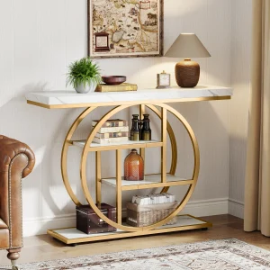 41.3-Inch 4-Tier Industrial Console Table - Thumbnail Image 8