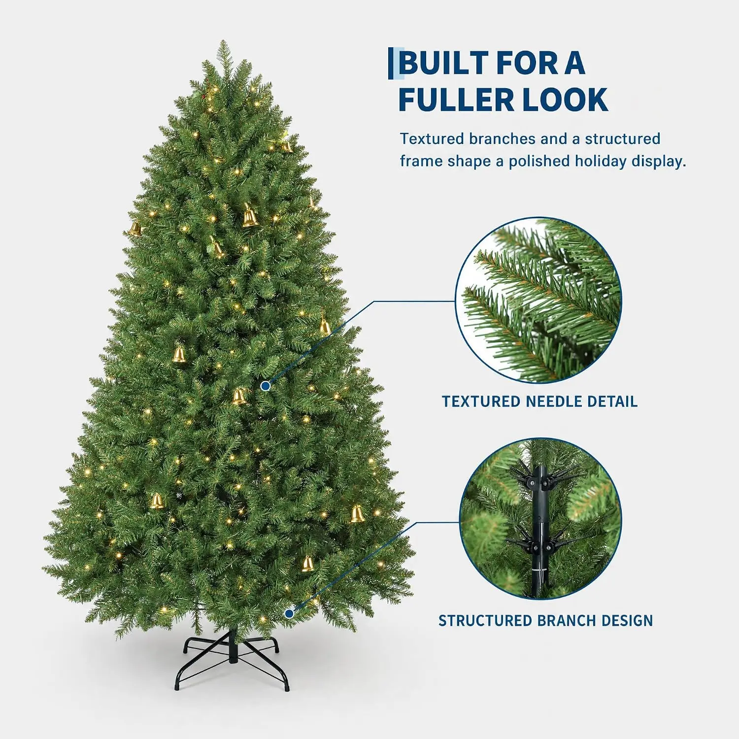 Garvee Pre-Lit Artificial Christmas Tree – 6FT & 7.5FT - Image 2
