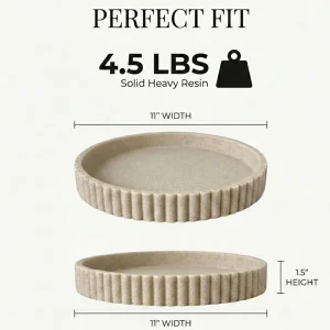 OAKOA Round Resin Decorative Tray – Modern Coffee Table Centerpiece - Thumbnail Image 4