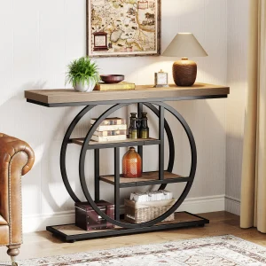 41.3-Inch 4-Tier Industrial Console Table