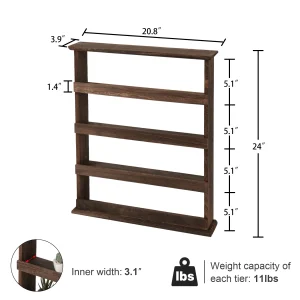 Wooden Spice Rack – Wall-Mounted & Countertop Seasoning Organizer - Thumbnail Image 6