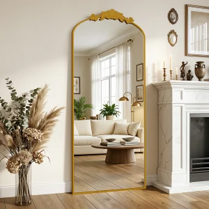 Antok 71" x 28" Full-Length Floor Mirror – Elegant Carved Frame